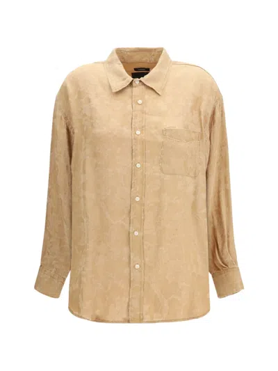 R13 Boyfriend Button-up Shirt In Brown