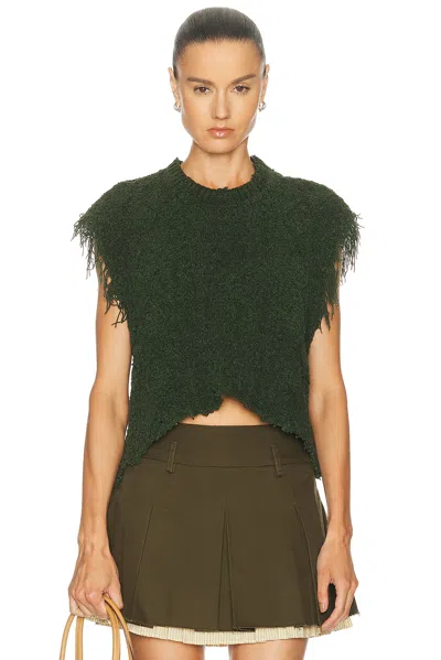 R13 Boyfriend Cable Sweater Vest In Green