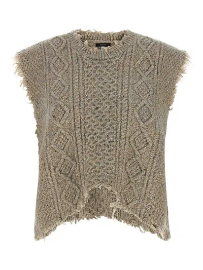 R13 Crew-neck Tank Top In Brown