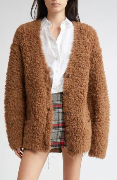 R13 Boyfriend Cardigan In Brown
