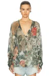 R13 Cardigan Mit Blumen-print In Camo Rose