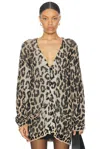 R13 Boyfriend Oversized Jacquard-knit Linen Cardigan In Light Leopard Jacquard