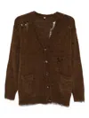 R13 Boyfriend Distressed Button-down Cardigan In Brown