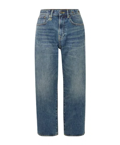 R13 Boyfriend Distressed Straight-leg Jeans In Blue