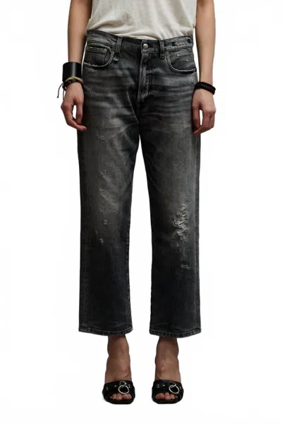 R13 Boyfriend Jean In Vintage Grey In Black