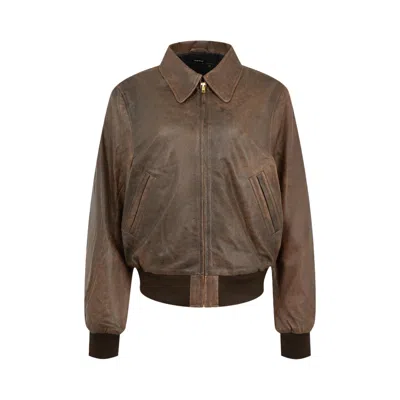 Pre-owned R13 Boyfriend Leather Bomber 'brown' | Men's Size M