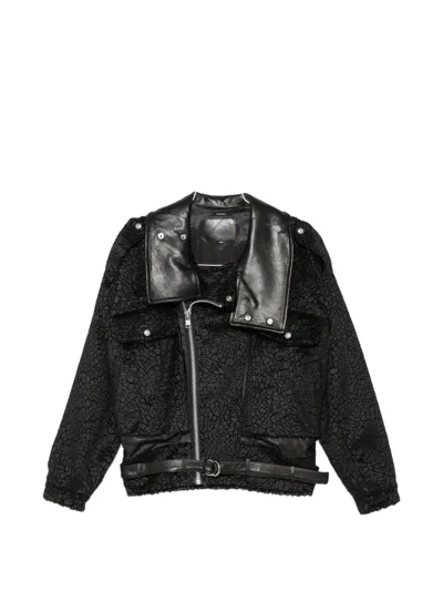 R13 Boyfriend Moto Jacket In Black
