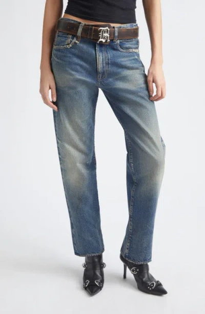 R13 Boyfriend Straight Leg Jeans In Blue