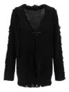 R13 Brooch-detail Cardigan In Black