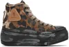 R13 Brown & Black Kurt High Top Sneakers In Brown Leopard