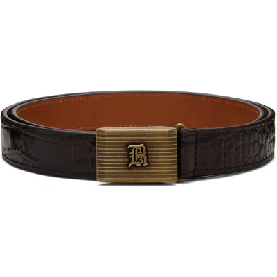 R13 Brown Box Buckle Belt In Black