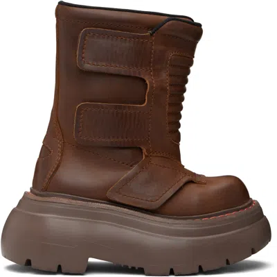 R13 Brown Chunky Racing Boots