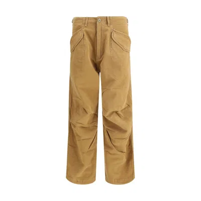 R13 Brown Cotton Cargo Pants In Yellow