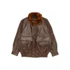 R13 Long-sleeved Leather Jacket In Brown