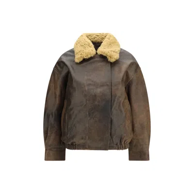 R13 Brown Lamb Ovis Aries Aries Leather Jacket
