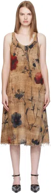 R13 Brown Reversible Tank Midi Dress In Brown