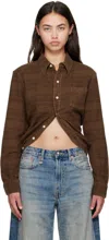 R13 Brown Wrap Around Shirt