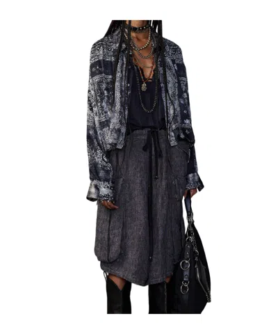 R13 Bubble Shirt With Gathered Yoke In Black