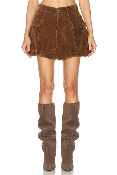 R13 Bubble Skort In Brown Corduroy