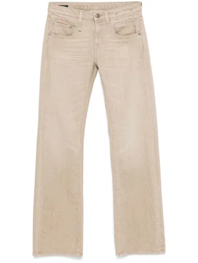 R13 Straight Casual Pants In Nude