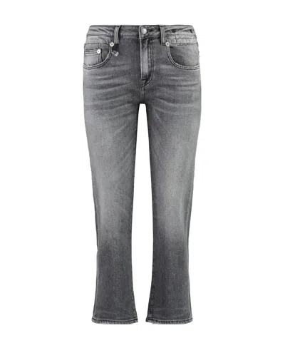 R13 Button Denim Trousers In Gray