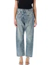 R13 Button Fly Crossover Jeans With Five Pockets In Blue