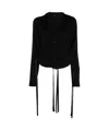 R13 Drawstring Merino Cardigan In Black