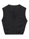 R13 Balloon Bubble Hem Merino Wool Sweater Vest In Black