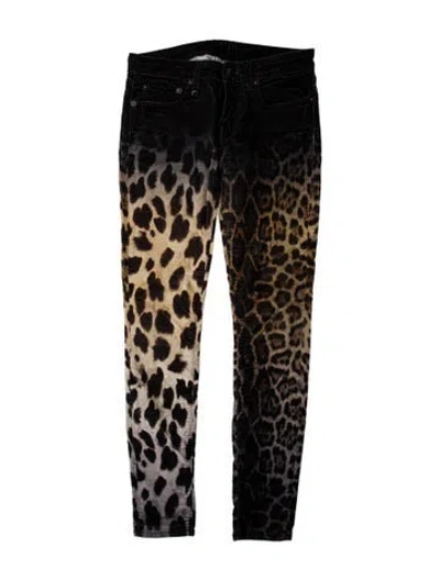 Pre-owned R13 Calf Leather Skinny Leg Pants In Black