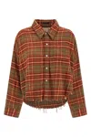 R13 Plaid Shirt With Frayed Hem In Multi