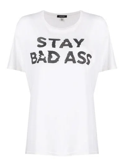 R13 Stay Badass Cotton & Cashmere Graphic T-shirt In Grey