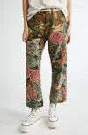 R13 Camo Patchwork Utility Pants With Rose Applique In Multi