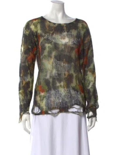 Pre-owned R13 Camouflage Print Crew Neck Sweater W/ Tags In Green