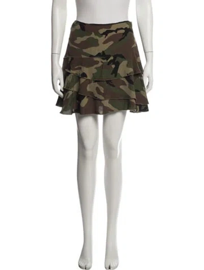 Pre-owned R13 Camouflage Print Mini Skirt In Green