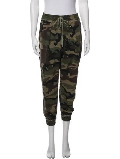 Pre-owned R13 Camouflage Print Raw-edge Trim Sweatpants In Brown/green