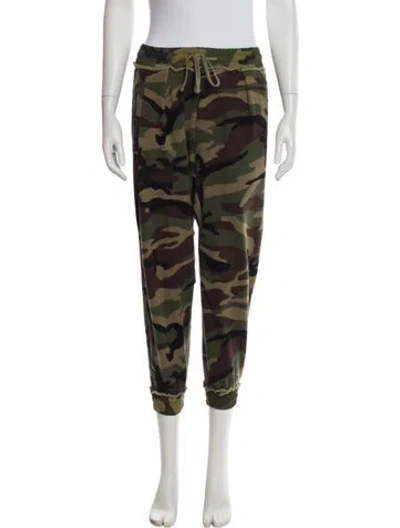 Pre-owned R13 Camouflage Print Raw-edge Trim Sweatpants In Green