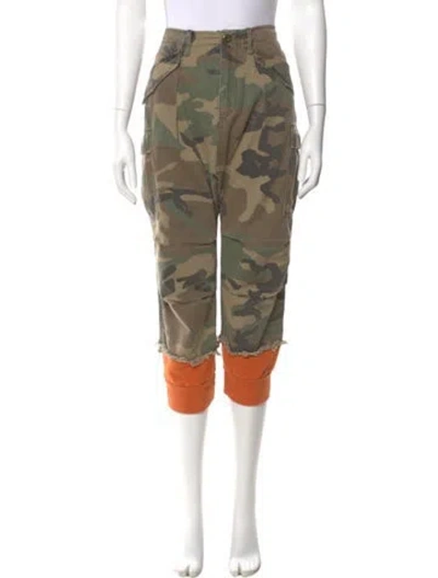 Pre-owned R13 Camouflage Print Skinny Leg Pants In Green