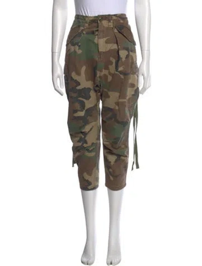Pre-owned R13 Camouflage Print Straight Leg Pants In Green