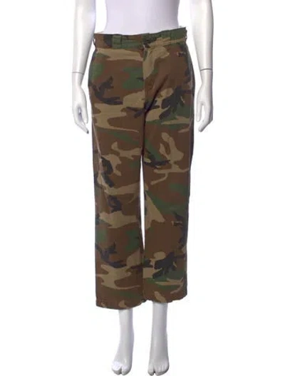 Pre-owned R13 Camouflage Print Straight Leg Pants In Green