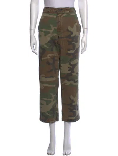 Pre-owned R13 Camouflage Print Straight Leg Pants In Green