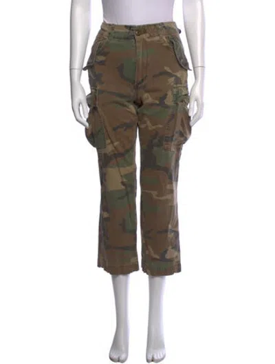 Pre-owned R13 Camouflage Print Straight Leg Pants In Green