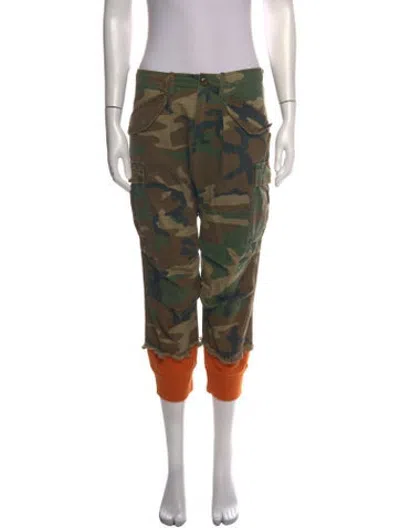 Pre-owned R13 Camouflage Print Straight Leg Pants In Green