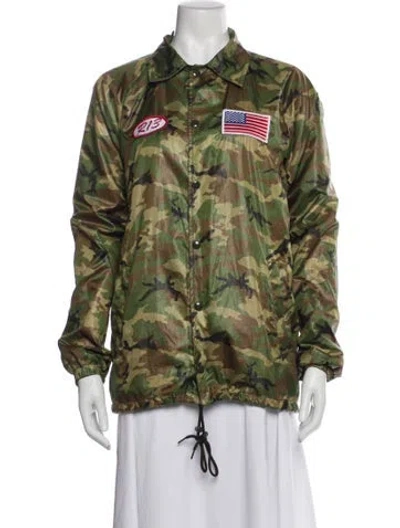 Pre-owned R13 Camouflage Print Utility Jacket In Green
