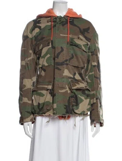 Pre-owned R13 Camouflage Print Utility Jacket In Green