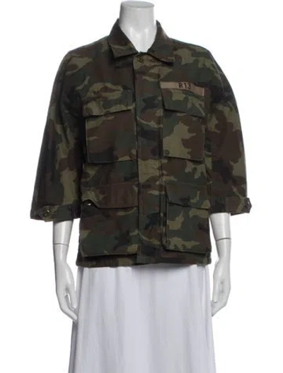 Pre-owned R13 Camouflage Print Utility Jacket In Green