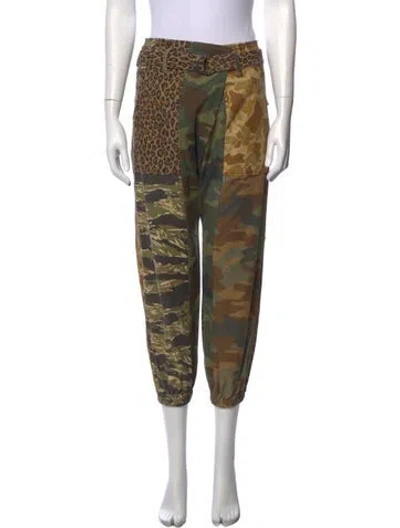 Pre-owned R13 Camouflage Print Wide Leg Pants In Green