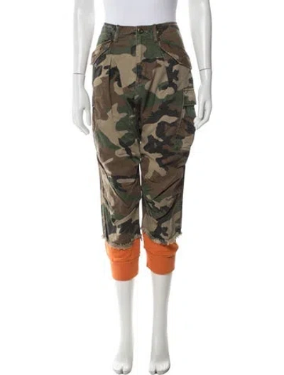Pre-owned R13 Camouflage Print Wide Leg Pants In Green