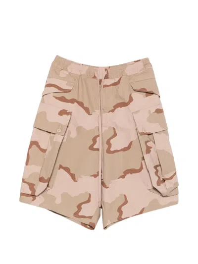 R13 Camouflage-pattern Cargo Shorts In Brown