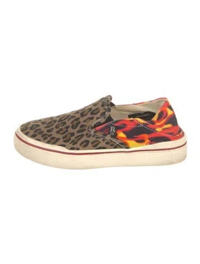 Pre-owned R13 Canvas Animal Print Sneakers In Brown