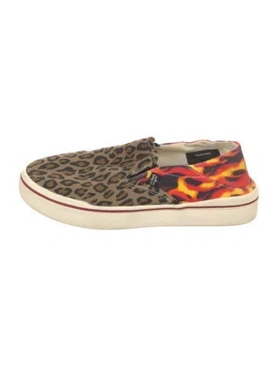 Pre-owned R13 Canvas Animal Print Sneakers In Brown